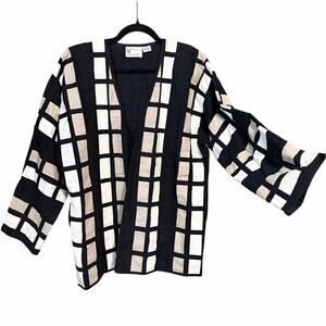 Vintage yak magik 100% cotton jacket lagenlook open front neutrals small minimal